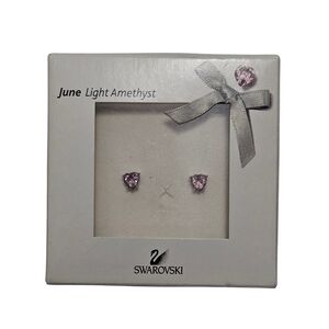 Swarovski June Light Amethyst Crystal Stud Earrings